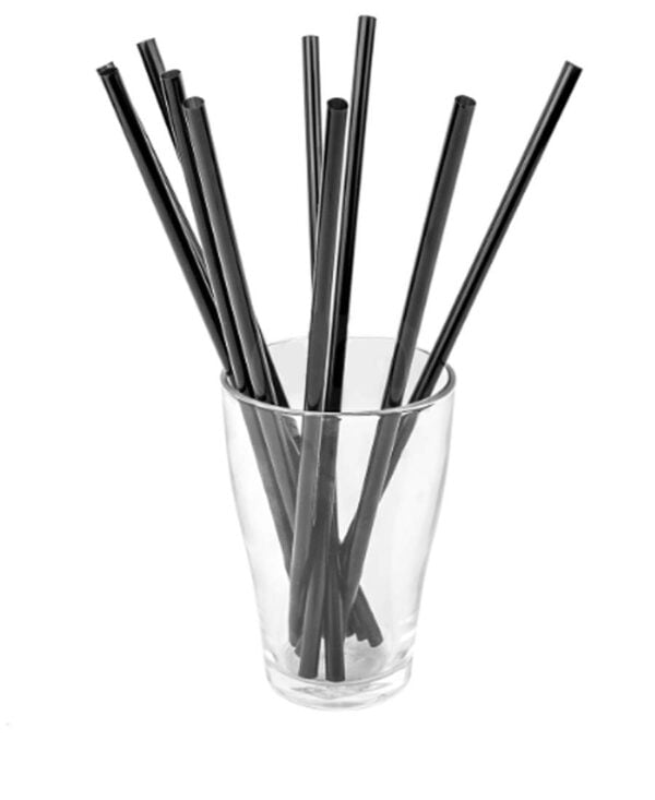 Трубочки для коктейлей прямые черные 8 х 240 мм. Упаковка 250 шт