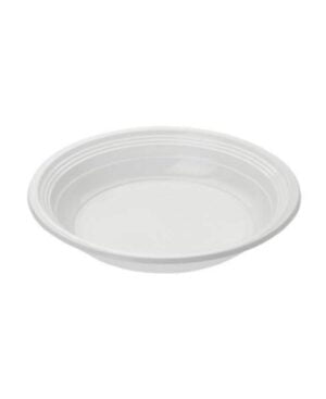 Тарелка пластиковая глубокая белая 220 мм