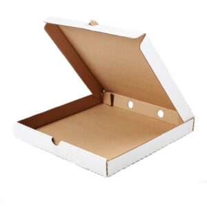 Коробка для пиццы бело-бурая
