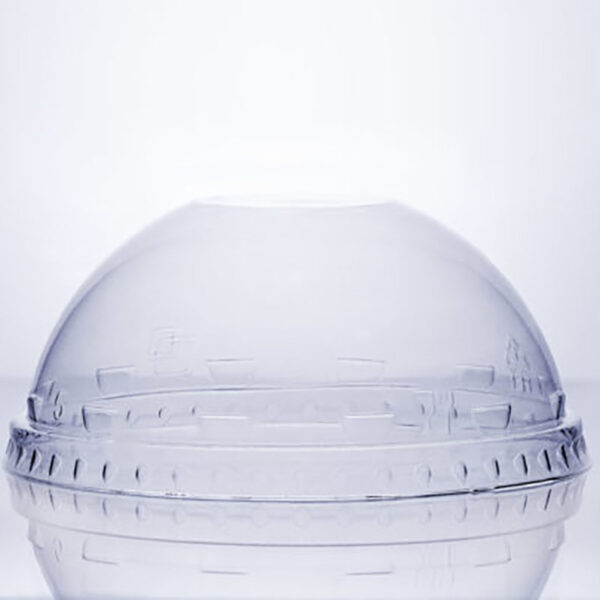 Крышка для стакана купольная без отверстия d-95 прозрачная, синея